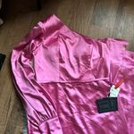 Mac Duggal IEENA FOR  One Shoulder Bishop Sleeve Trumpet Gown In Candy Pink Photo 6