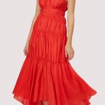 Lost + Wander  Red Linen Midi Dress Photo 2