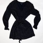 Sanctuary Black Brown Polka Dot Print Pattern Chiffon Belted Pullover Mini Dress Photo 0