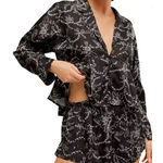 Free People  Intimately Beauty Sleep Short Pajama Set 2 Piece Black Sz Small NWOT Photo 0