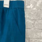 Loft Teal Lace Hem Satin Shorts Photo 1