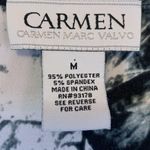 Carmen Marc Valvo Carmen Black & White Tie Dye Faux Wrap Dress Size M Photo 3