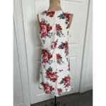 Justify  Women's White Floral Sleeveless Knit A-Line Dress w/Chain Accent Size M Photo 3