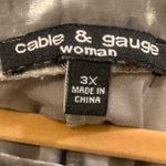 Cable & Gauge  Velvety Gray PeekA-Boo Short Sleeve 3X Blouse.              2837-E Photo 3