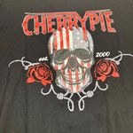 Cherry Pie Skull Rose Graphic T Shirt Womens Size Medium Black Short Sleeve Photo 1