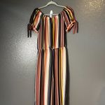 Xhilaration Medium Striped Off Shoulder Tie Sleeve Boho Jumpsuit Photo 1
