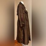 Gallery J. Double Breasted Brown/Green Metallic Paisley Trench Coat Sz 7/8 P Photo 11