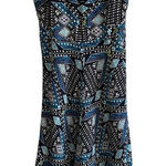 Tory Burch Camilla Dasha Silk Blue and Black Print Dress Size 4 Photo 0