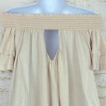 Lulus Off the Shoulder Swing Crop Top Womens M Ivory Short Sleeves Peasant Boho Photo 11