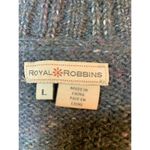 Royal Robbins  Sweater Women Large Chunky Knit‎ Cardigan Cozy Gray Smoky Teal Photo 2