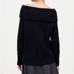 Madewell  Cotton-Blend Off-Shoulder Black Wool Cotton‎ Sweater Size XS Photo 1