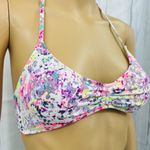 Victoria's Secret VS SMALL White Neon Paint Splatter Halter Neck Tie Bikini Top Photo 1