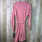 Sequin Hearts Medium Rose Pink Pullover Super Soft Tie Front Sweater VNeck Dress Photo 2