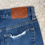 Lucky Legend Drew Mom High Rise Taper Jean 4/27 Denim Paisley Studded Frayed Hem Blue Photo 12
