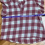 Birds of Paradise Trovata plaid short sleeve cotton top size medium Red Photo 8