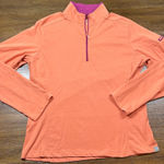 Horny Toad Women’s Size L Long Sleeve Lightweight 1/4 Zip Tangerine Pullover Photo 0