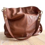 Hobo Chestnut Brown Leather Slouchy Shoulder Bag Tote Purse Photo 0