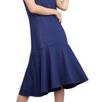 Maeve Dress Women XS Black Linen Blend Asymmetric Hem Sleeveless Ismene Midi Photo 0