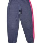 Aviator Nation  5 STRIPE Sweatpants Heather Navy Neon Rainbow  Photo 0