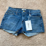 frame denim Le Cutoff Denim Jean Shorts Bixby Raw Fray Hem Denim Shorts Size 27 Photo 1