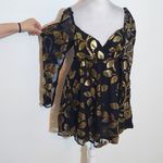 Buddy Love Black and Metallic Gold Leaf Mini Cocktail Dress NWOT Size XS Photo 3
