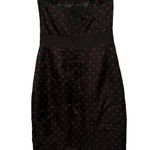 White House | Black Market  Silk Strapless Black Red Cocktail Prom Party Dress Photo 9