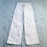 Hudson Jeans Hudson Wide Leg Front Seam White Ankle Crop Jeans with Attached Tie – Size 8💛 Photo 13