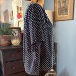 Ann Taylor Navy and White Shirred Split Neck Popover – Size Small Photo 4