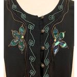 carole little Vintage 90s Black Maxi Boho Beaded Dress Photo 2