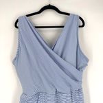 Lands' End Womens 26W Blue White Striped Faux Wrap Swim Dress Tummy Control Photo 5