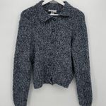 Kathy Ireland  Vintage Blue Textured Acrylic Cardigan Sweater Size Medium Photo 0