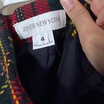 Jones New York Vintage Red Plaid Double Breasted Blazer Skirt Suit Set Size 4 Photo 10