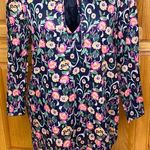 Flora by rockflowerpaper Cotton Beach Shirt Tunic Cover Up Navy‎ Blue Size Small Photo 0