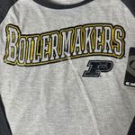 Colosseum Purdue Boilermakers Top Womens L Gray Raglan Crop Shirt NEW Photo 3