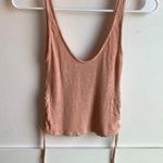 Urban Outfitters  Peach Ribbed Lace Up Side Cropped Tank Top Photo 0