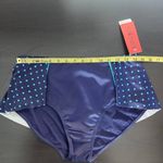 Spanx  Swim Navy and Blue Polka Dot Flirty Skirted Swim Bottom NWT Size 12 Photo 10