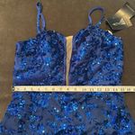 Women’s Blue Sparkly Mermaid Fit Prom Party Dress CrissCross Straps Size 10 NWT Photo 6