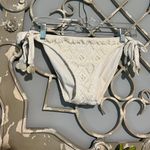 Becca Swimsuit Bikini Bottom Beige Crochet Lace Side Ties Medium Photo 6