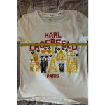 Karl Lagerfeld  + Choupette in Paris Graphic Tee S White NEW Casual Classic Twee Photo 6