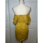 Do+Be Mustard Yellow Drape Sleeve Off Shoulder Mini Dress Westwood Rouche Size S Photo 5