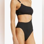 Vitamin A Cosmo Cutout One-Shoulder Rib One-Piece Swimsuit, Large, $170 Photo 2
