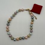 New Kenneth Jay Lane 2009 Inaugural Simulated Pearl Necklace Original Box Pastel Photo 4