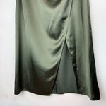 ZARA NWT Green Satin Effect Midi Wrap Dress Sz Large Beaded Straps Photo 9