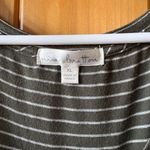 Nine Britton Women's Olive Green and White Striped Knot Front Tee Shirt XL Photo 4