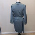 Women Satin Robe Silky Bridesmaid Robe Wedding Party Soft Kimono Bathrobe Blue Size L Photo 5