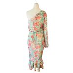 Hemant and Nandita  Olivia Sage Green Floral Midi Dress Small Womens Cocktail Photo 6