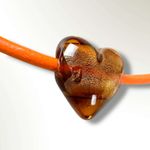 Free People  Under the Sea Collar Orange NWT Choker Glass Heart Pendant Bohemian Photo 8