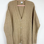 CAbi Neighbor Cardigan #4474 Tan Neutral Cable Knit Sweater Size Large Photo 0