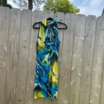 Anthropologie Carina blue yellow y2k dress‎ club party summer spring Photo 5