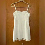 French Connection White NWT dress with Pom pom hem Size 6 Photo 5
